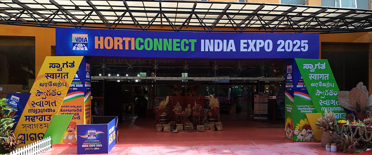 HortiConnect 2025 exhibition floor at BIEC Bengaluru